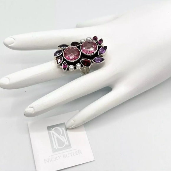 🌟Nicky Butler One of a Kind 925 Sterling Silver Pink Quartz Size 7.5 Ring NEW - Picture 6 of 15